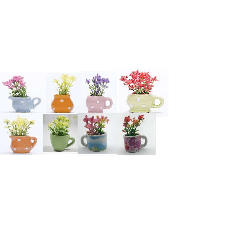 8pcs Funny Mini Plant Magnets Mini Ceramic Vase Fridge Magnets Decorative Refrigerator Stickers for Kitchen Home Decor