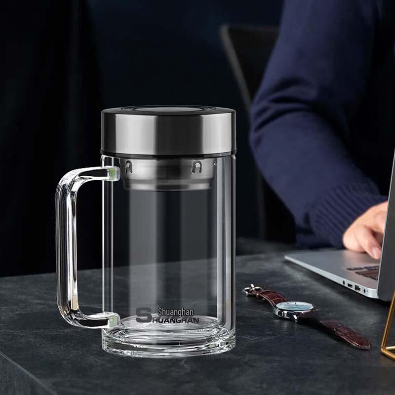 Shuang Han Double-Layer Borosilicate Glass Tea Cup