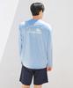 Helingbon [Set] Men'S Rash Guard Set Loose Fit Long Sleeve & Swim Pants Rf342Bl Af309