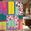 Vibrant Art Pattern Polyester Bathtub Curtain - Stylish Printed Shower Curtain, Eye-catching Bathroom Decor