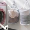 Dirty Clothes Collect Storage Basket Contracted Design Sturdy Polyester Mesh Wash Foldable for Living Room Laundry Baskets Cart