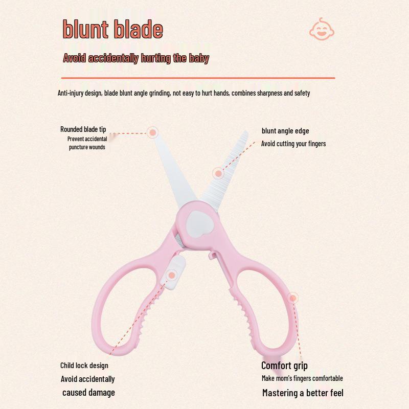Portable Stainless Steel Baby Food Scissors for Chopping Meat, Vegetables & Noodles