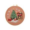 Handmade Christmas Embroidery Kit Snowman Tree Reindeer DIY Embroidery Kit Home Decor Suitable Beginners Cross Stitch Set