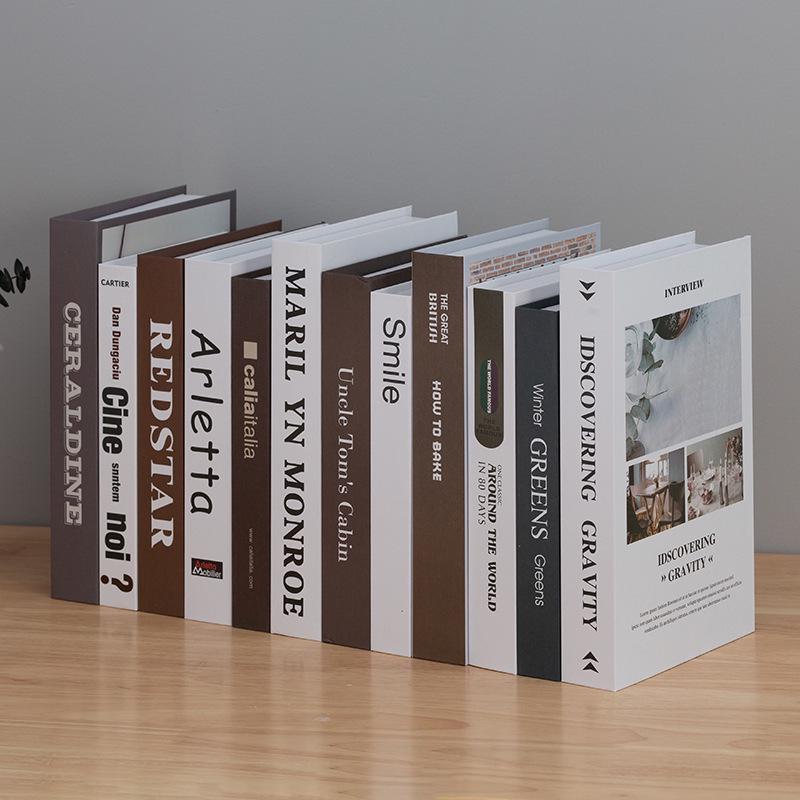 Nordic Minimalist Decorative Bookshelf Props for Modern Living Room and Wine Cabinet Display