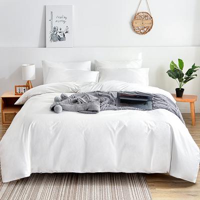 Set husă de plapumă și fețe de pernă periat, culoare uni, set de lenjerie de pat simplu high-end mărime Queen, design cu colțuri cu șnur, nu include cearșaf