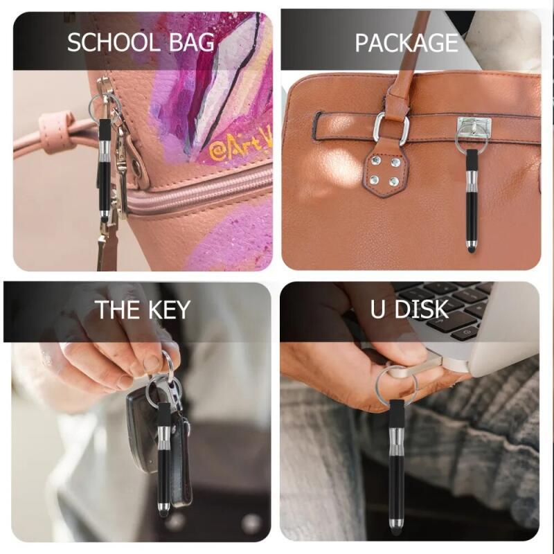 HdoorLink  Multifunctional 3 in 1 Stylus Pen Signing Pen With Key Ring Capacitive Touch Screen Tablet Pen Smart Pencil Accessories