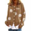 2024 Women's Autumn/Winter Chrysanthemum Embroidered Knit Cardigan Sweater
