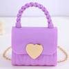 Kinder PVC Umhängetasche Münzbörse Kind Fashi Mini Handtaschen Schönes Herzmuster Dekori Handtasche Kleine Kette Gelee Tasche Für Mädchen