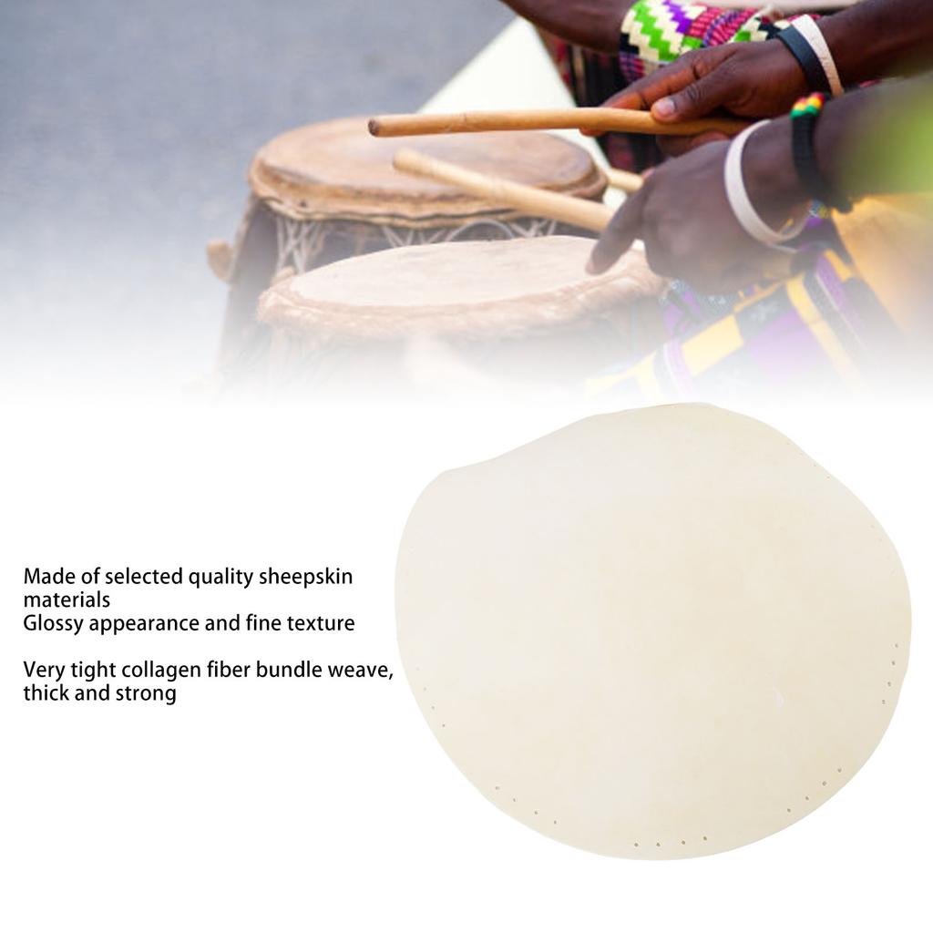 African Drum Goat Skin Drum Head Goat Skin Drum Head Replacement Parts with Holes 400mm W10C for 12in Bongo Djembe African Drum