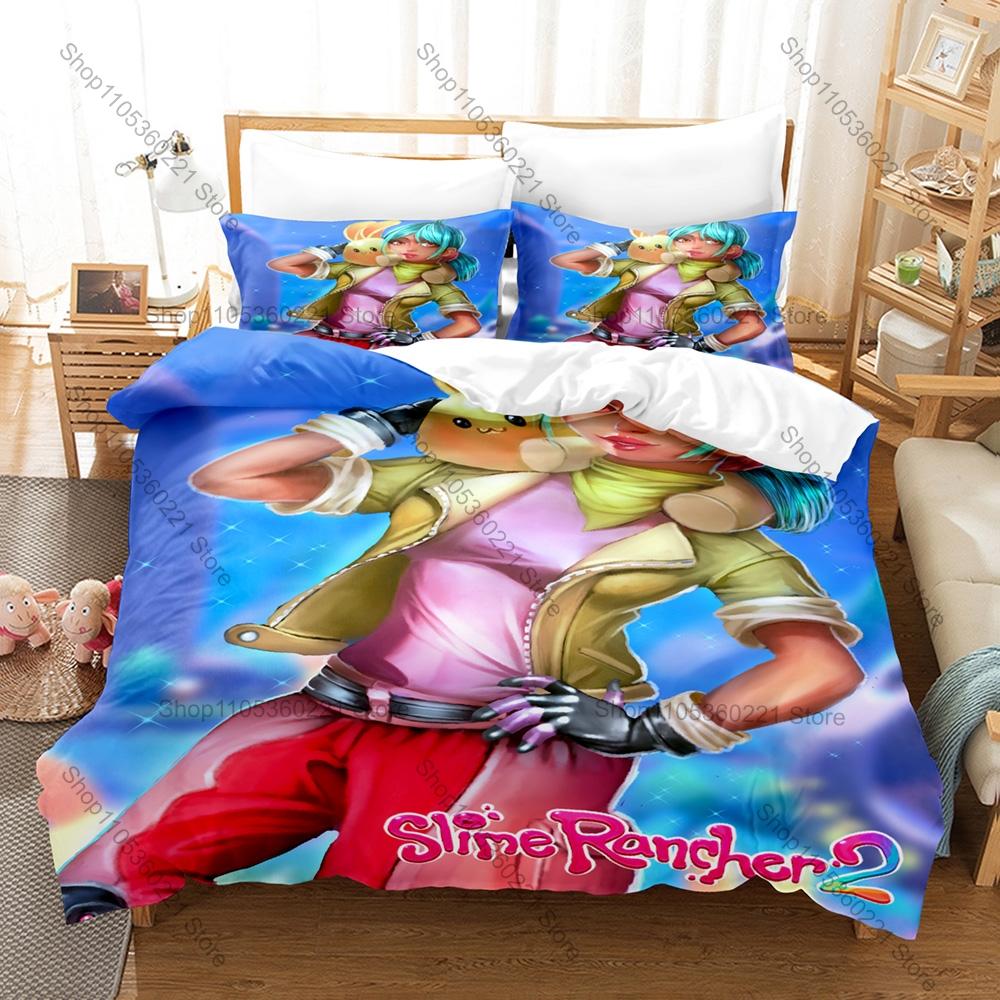 Personality Slime Rancher 2 Character Pattern Bedding New Polyester Duvet Cover Pillowcase For Gamers Gift