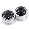 TRZX Metal Front Wheel Rim Wheel Hub for 1/14 RC Tamiya Trailer Truck Car (2pcs)