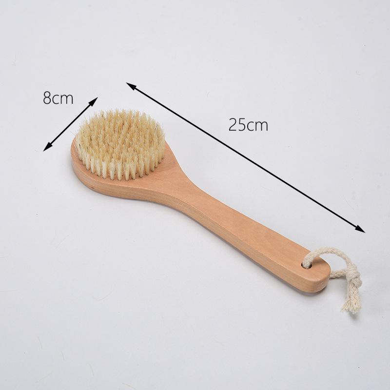 Premium Medium-Handle Boar Bristle Exfoliating Bath Brush