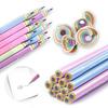 BAMBOLA Rainbow Pencil 2B Shavings Writing 12 Pieces Cute Girls Colored Stylish Elementary School Entrance Celebration Birthday Present