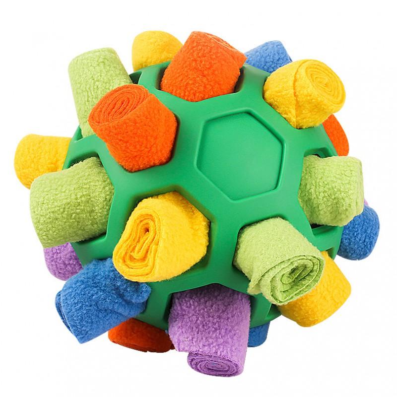 Interactive Sniffing Mat Toy With Hollow Treat Dispensing Ball Dogs Cats TPR Rubber Chew 14cm