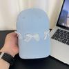 Bow Baseball Cap Female Sweet Versatile Wide Brim Sunscreen Peaked Cap Show Face Student Sun Hat