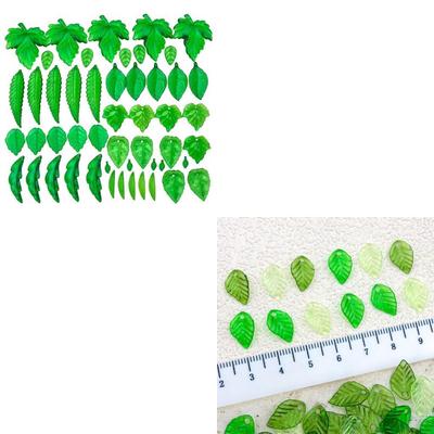 Packung mit 40/50/60 Elegante Acryl-Anhänger Set Grüne Dekorative Perlen Mit Löchern DIY Basteln Schmuckkomponenten