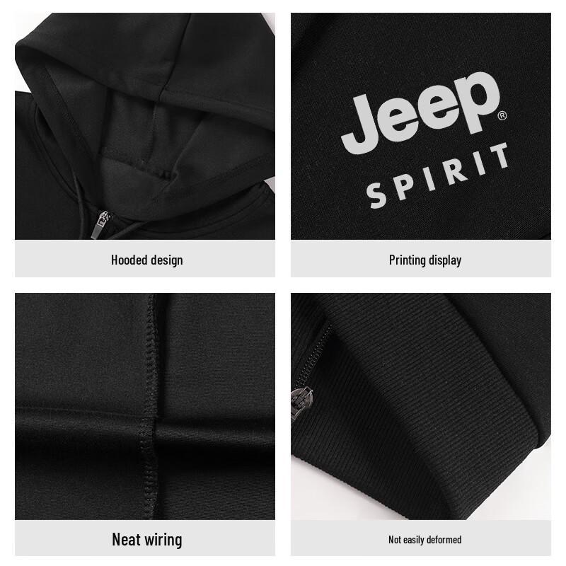 JEEP SPIRIT Men's Casual Hooded Cardigan Jacket