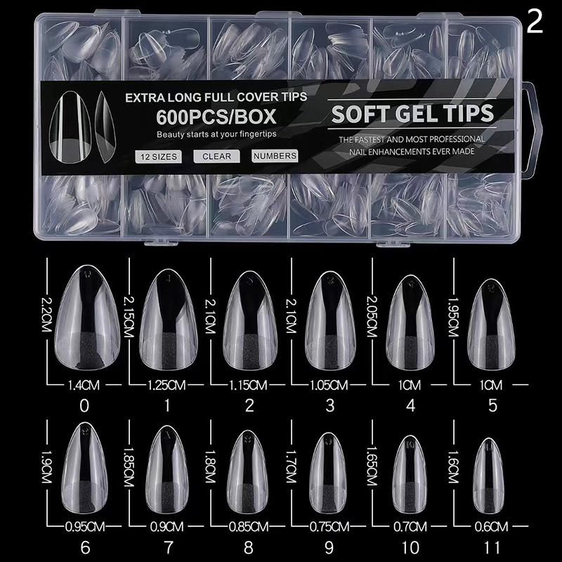 

600 шт./кор. накладные ногти прозрачные матовые французские миндальные акриловые капли воды накладные ногти для наращивания типсов маникюрный инструмент as the picture