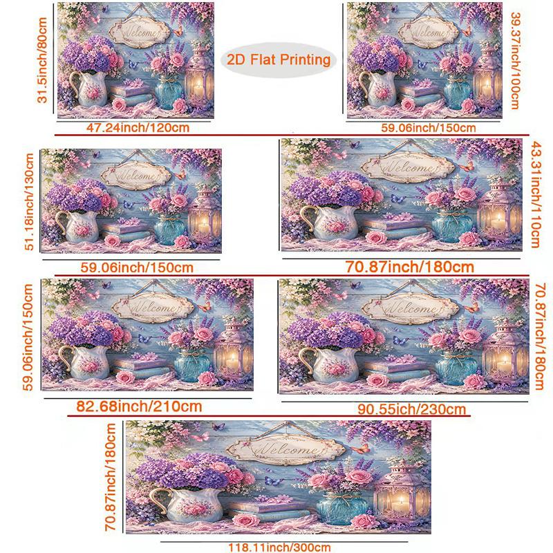 1Pcs Floral Welcome Sign Decoration Background Winter Backdrop Decorations For Photo Studio Photo Booth Christmas Party