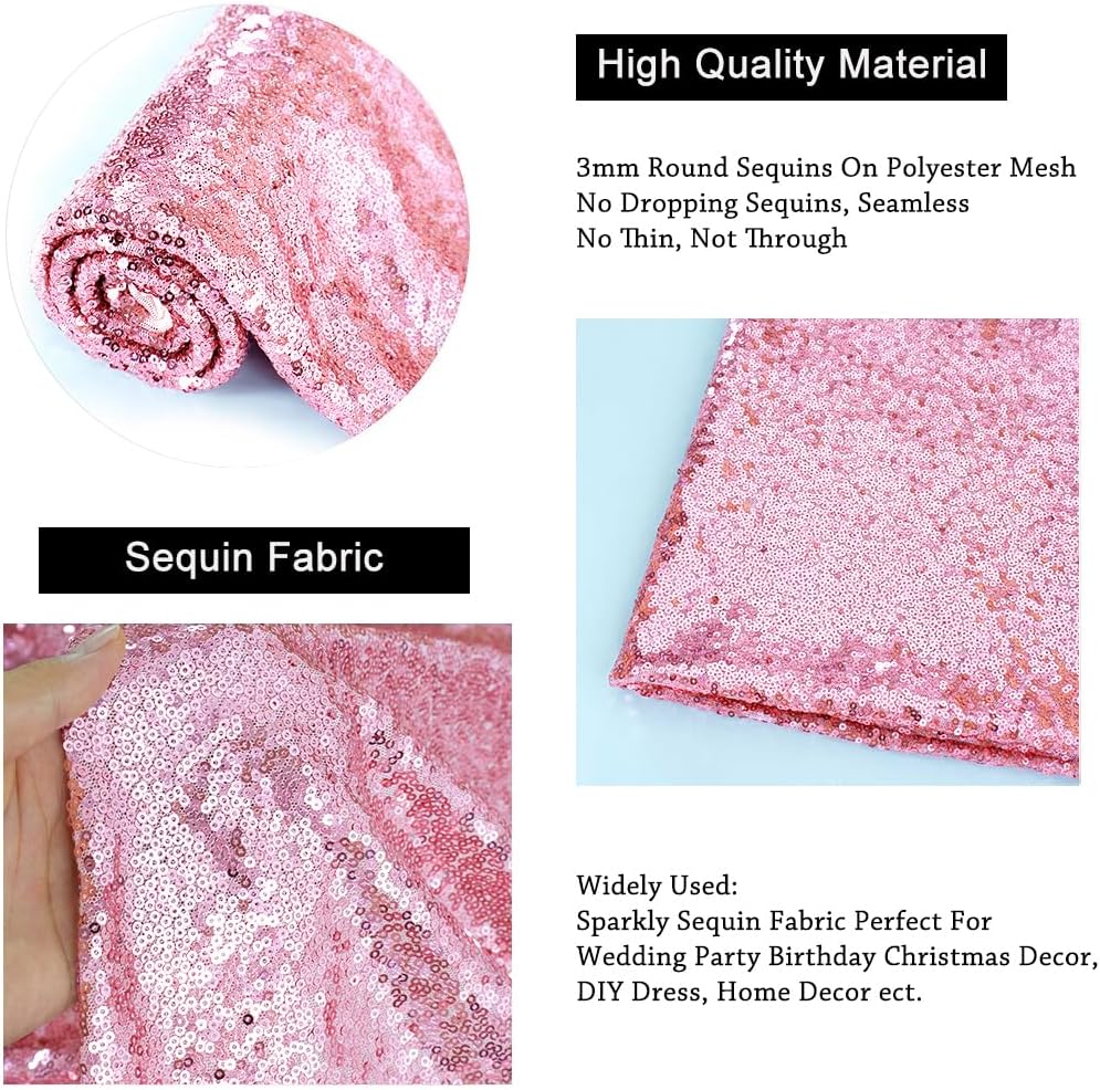 Encrypted 3mm Sequin Fabric Flashing Chip Embroidered Mesh Wedding Tablecloth Decor Dress Clothing Wedding Birthday Home Decor