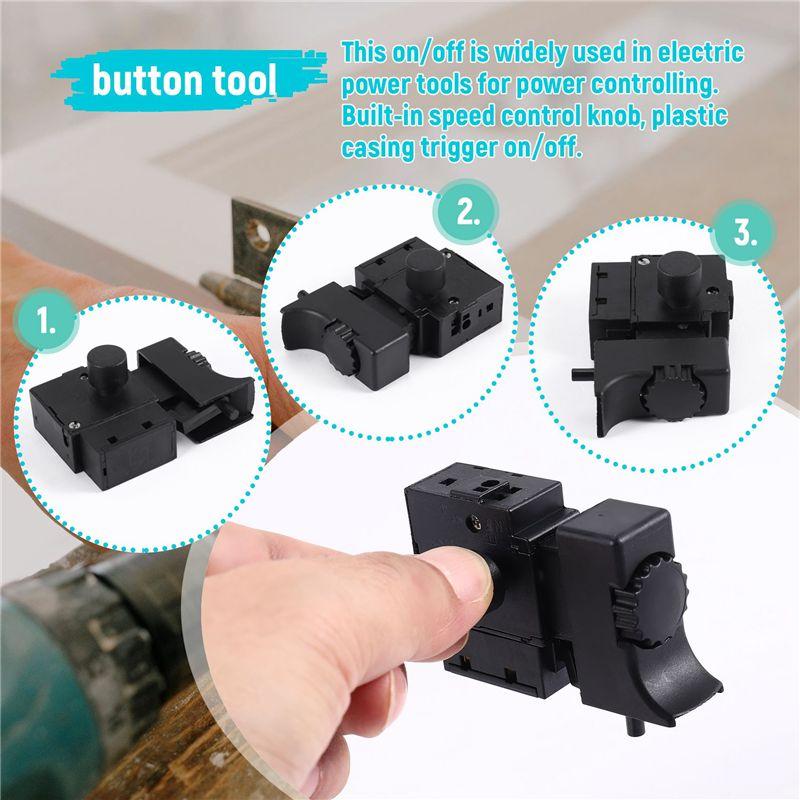 AEE4-1PCS FA2-6/1BEK 250V 6A 5E4 Lock On Power Tool Electric Drill Trigger Switch Electric Tool Fittings Switch