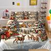 Christmas Digital Printing 3D Printing Polyester Pillowcase Quilt Cover Two or Three-piece Set Is Available