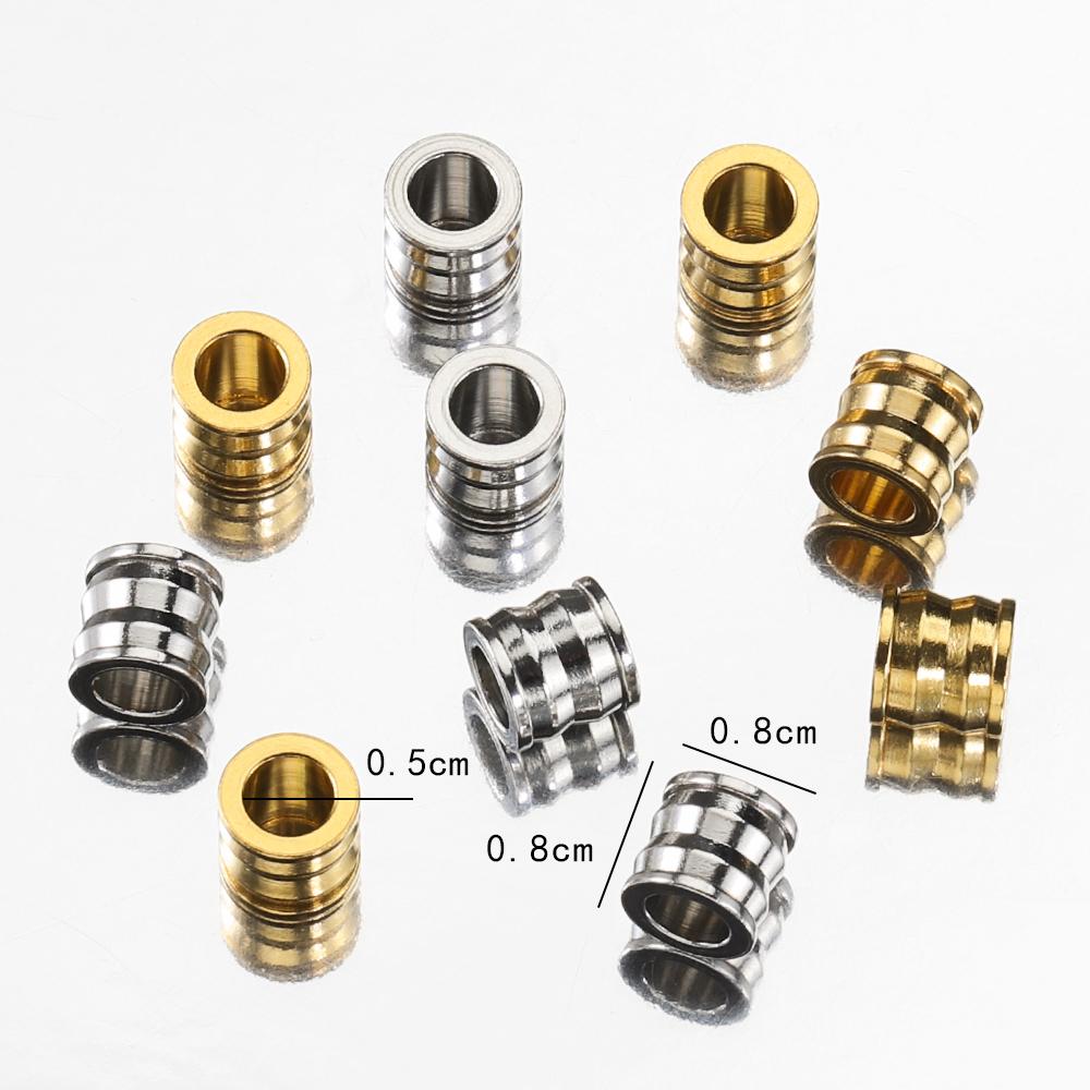 20pcs Stainless Steel Spacer Loose Bead Big Hole Beads 8mm Bamboo Shape Charm Pendants for Bracelet Necklace DIY Jewelry Making