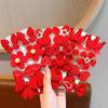 8Pcs/Set Kids Red Bows Hair Clips For Baby Girls Handmade Ribbon Bowknots Hairpins Barrettes  Year Christmas Hair Accessories