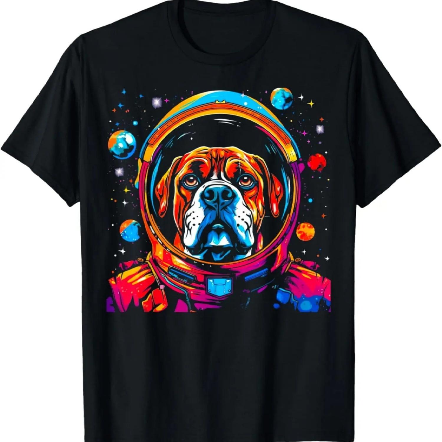 Boxer Dog Space Astronaut T-Shirt S