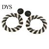 Easy Wear Earlobe Friendly 1 Pair Boho Raffia Circle Earrings for Women, Summer Handmade Large Straw Rattan Round Drop Dangle Earrings, Statement