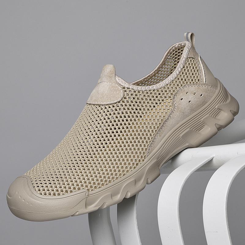 Summer Outdoor Shoes Breathable Mesh Shoes Outdoor Non-slip Walking Shoes Comfortable Sandals Men Half Slippers Casual Loafers