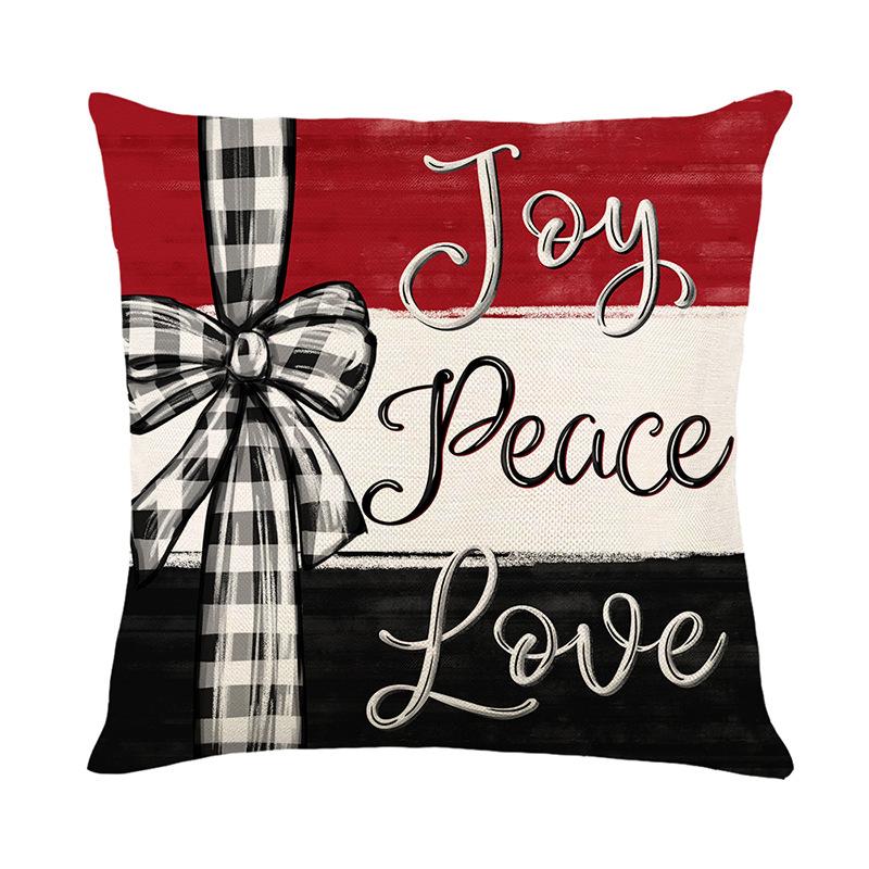 New Christmas Pillow Cover Polyester Printed Letter Cushion Cover Christmas Tree Letter Cushion Cover