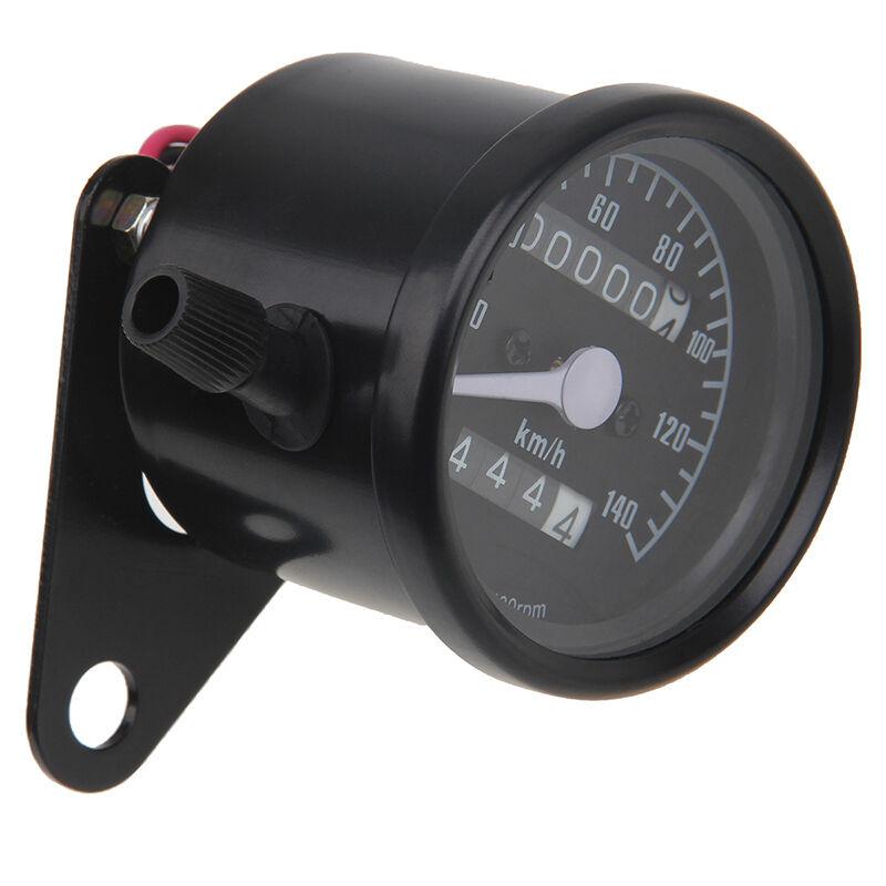 12V Black Motorcycle Dual Odometer Speedometer Gauge Backlight Test Miles