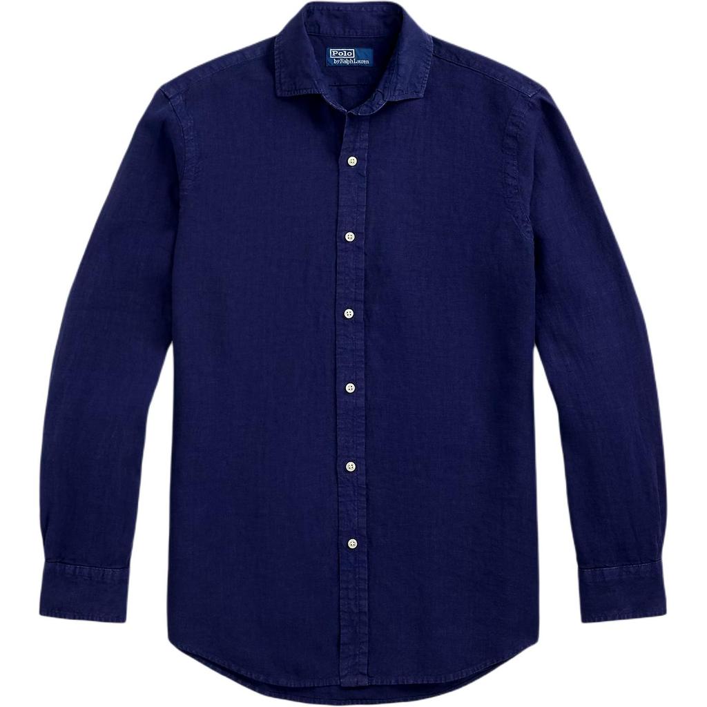 Polo Ralph Lauren Long Sleeve Button Front Solid Shirt Men shirts Dark-Blue 710964097-004