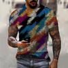 Fashionable Camouflage Hip-Hop Pattern Men's Printed T-shirt Casual Round Neck Comfortable Short Sleeved Top