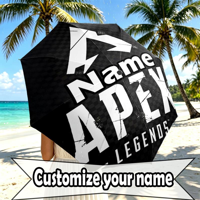 Custom Name Personalized Apex Legends Print Umbrella, Auto Open Close, 8‑Rib Sturdy Frame, Commute Camping Hiking Use, Birthday Gift