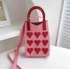 Sommer Damen Niedliche Mini-Tasche Vielseitige Mode Handytasche Cartoon Gestrickte Handtasche Umhängetasche Umhängetasche