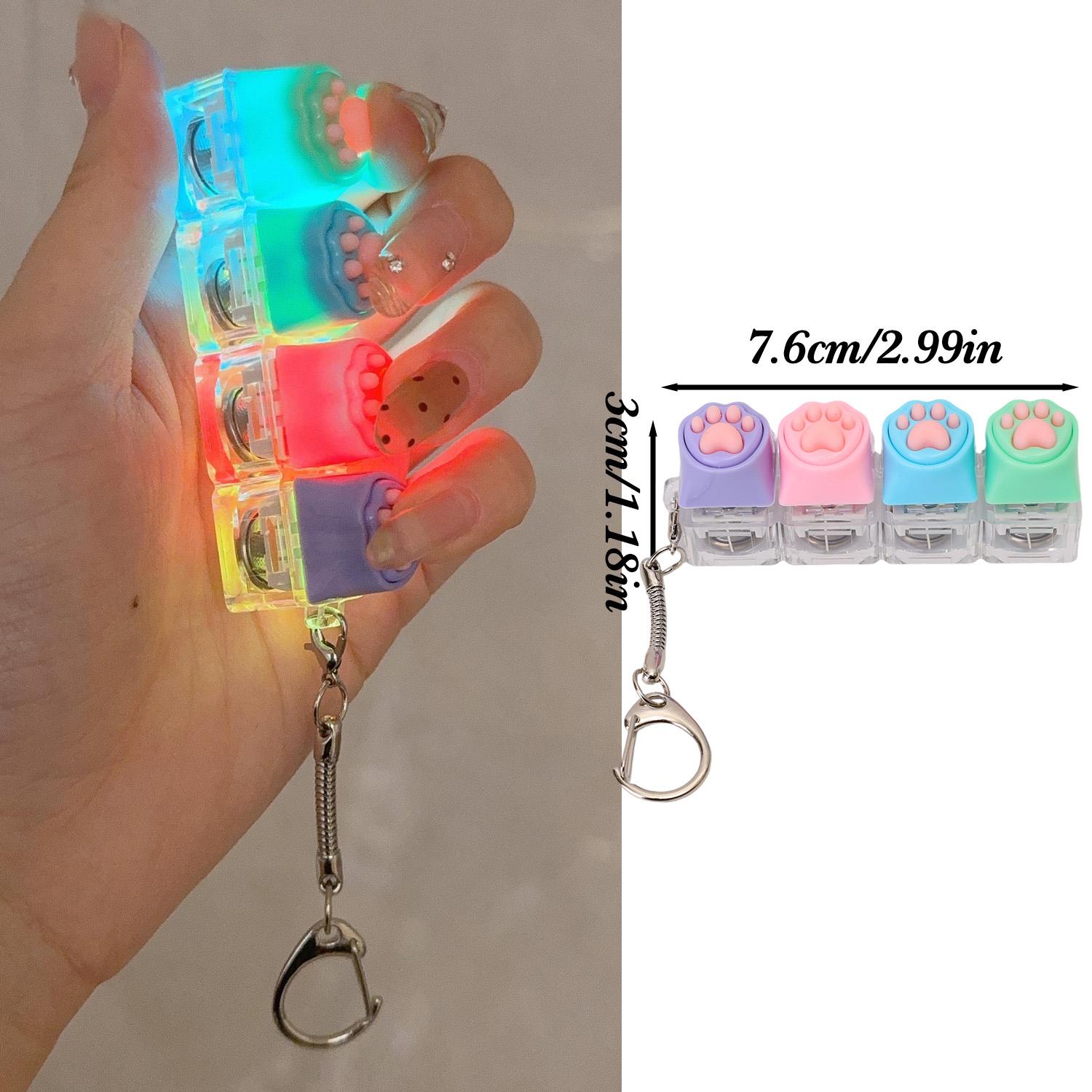 

Cat Claw Button Decompression Toy Mechanical Keyboard 4-Key Shaft Tester Luminous Decompression Button Keyboard Keychains