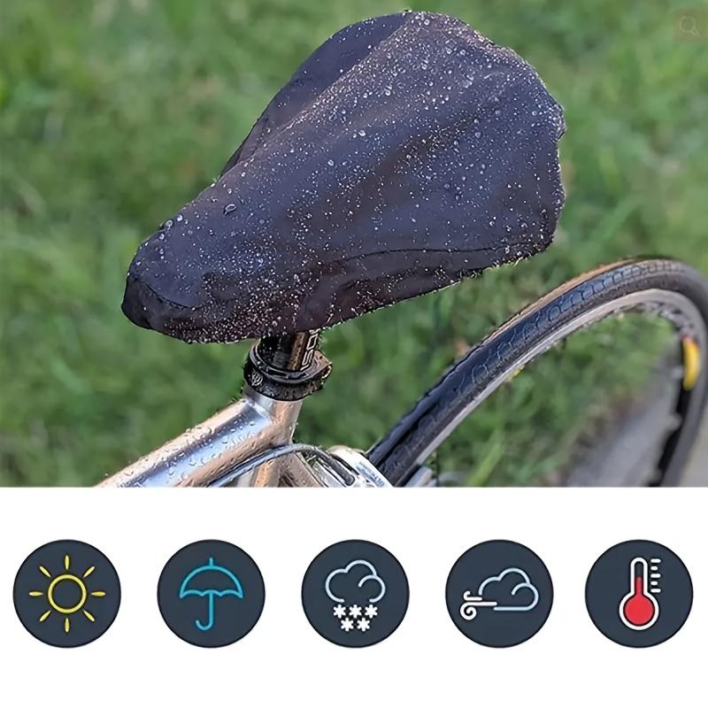 Waterproof Bike Seat Rain Cover Durable PVC UV Protection Fits Most Saddles Black For Mountain, Road Outdoor Cover