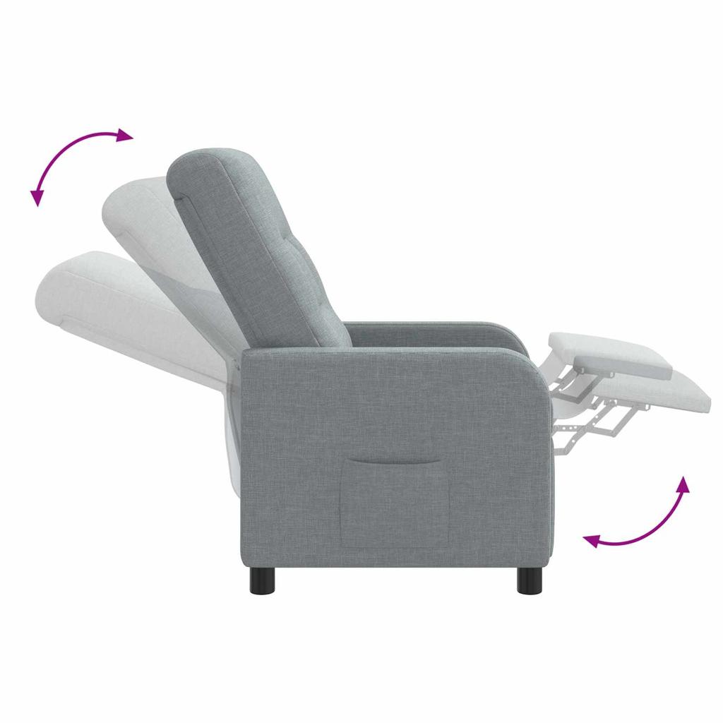 Recliner Light Gray Fabric