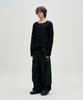 NOT4NERD Distressed Contrast Hand Stitch Knit - Black
