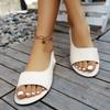 Sandals women's new large size summer fashion fish mouth flat bottom versatile beach sandals