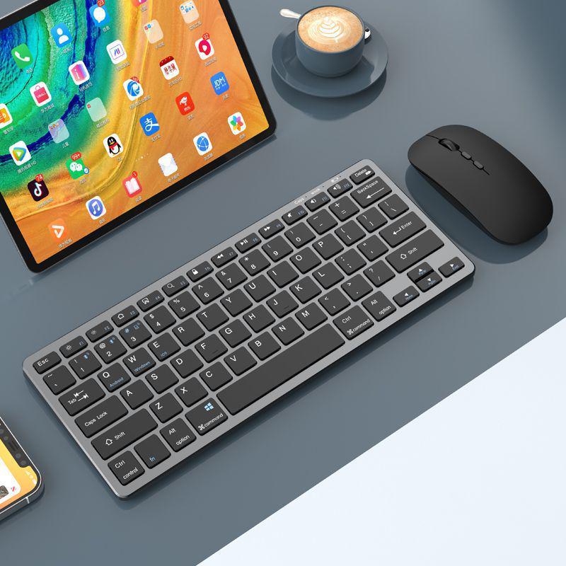 Bluetooth Rechargeable Wireless Keyboard & Mouse Set, Ultra-thin, Portable, 2.4G, Universal for Computers, Laptops, Phones.
