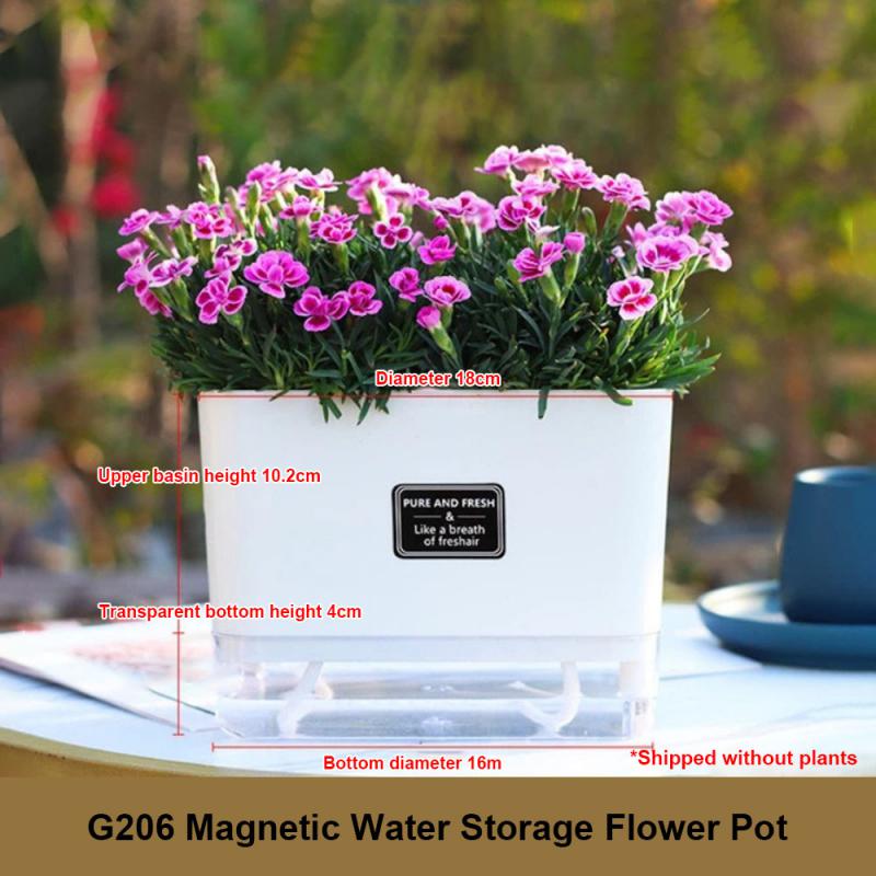 Magnetic Adsorbtion Design Self Watering Planter, Plastic Pot, Automatic-Watering Planter for All House Plants, Succulents,