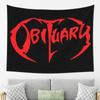 Adult Obituary Band Logo Death Metal Trucker  Tapestry Wall Hanging Aesthetic Home Decoration Tapestries for Living Room Bedroom