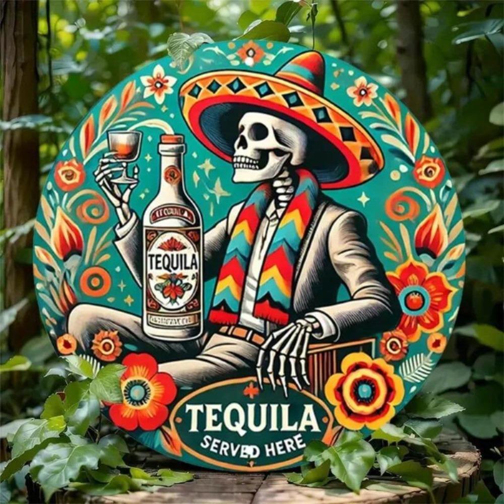 Kovový nápis Tequila Retro Dekorace do garáže Vintage Nástěnné umění Hospoda Pánská jeskyně