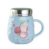 Cute Cartoon Fruit Series Ceramic Cup Fruit High-looking Couple Mug Home with Lid Water Cup Gift Cup