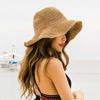 Retro Bohème Stil Damen Stroh Sommer Outdoor Hut Stroh Gewebt Reise Strand Fischer Eimerhut Großer Rand Weiche Faltbare Kappe