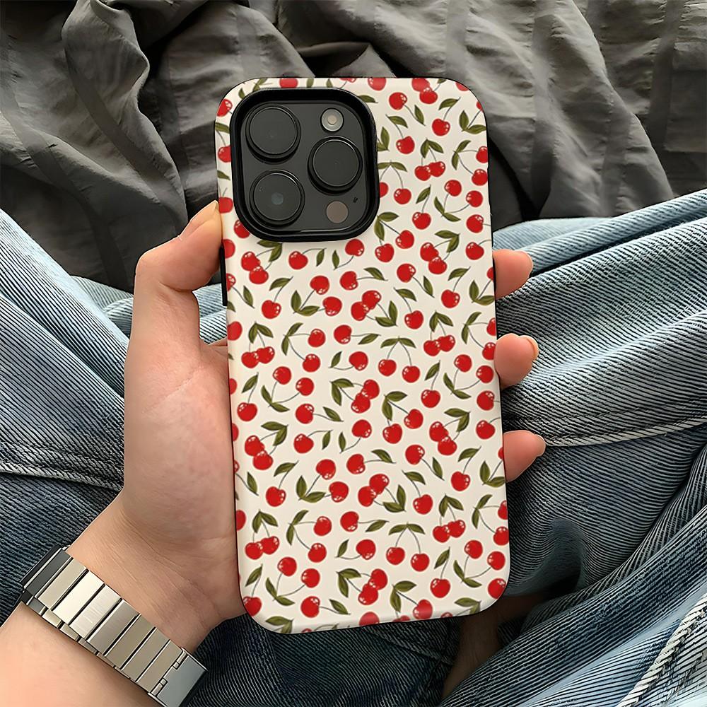 For iPhone 16 Pro Max Case Double Layer TPU + PC Heat Transfer Floral Design Glossy Phone Cover