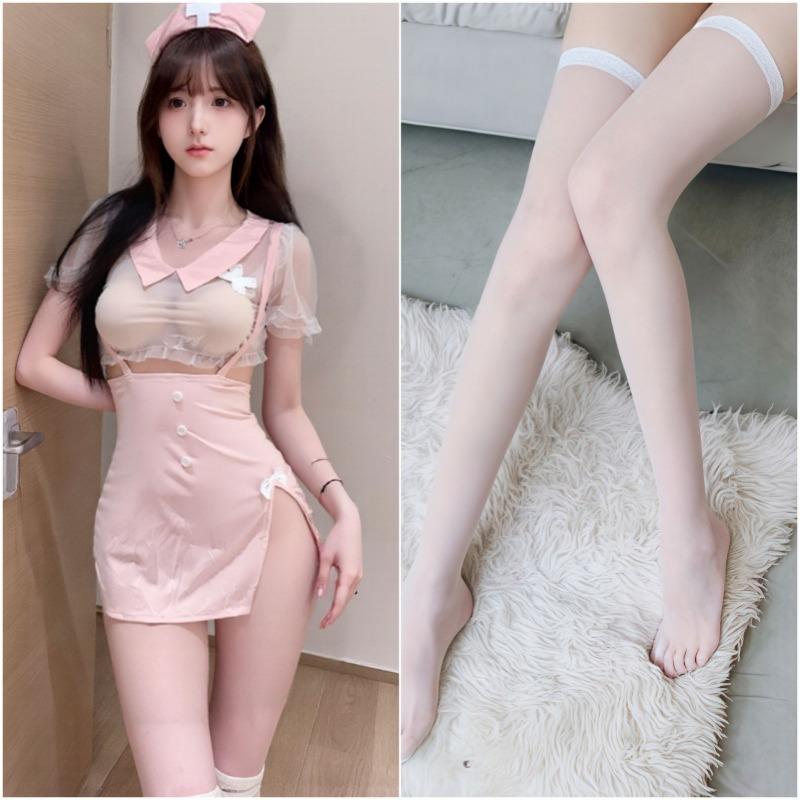 Sex lingerie pink cute nurse uniform hip wrap sexy os cosplay pure desire free suit